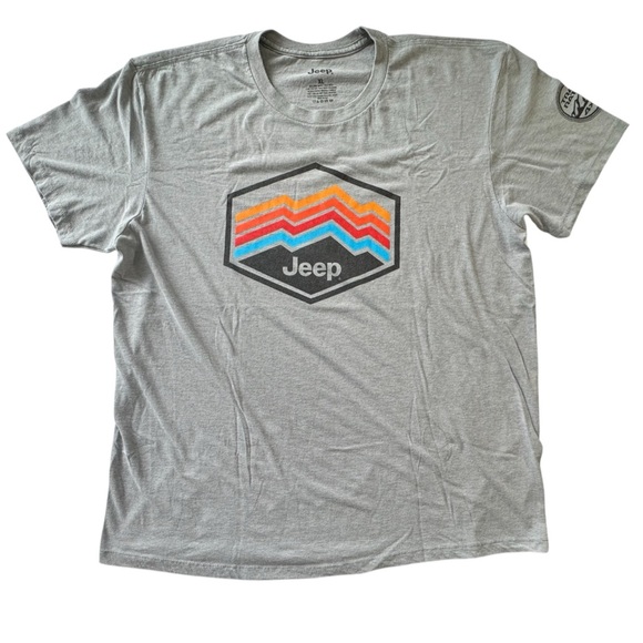 Gray Jeep Men's T-Shirt Size Extra Large Jeep Mountain Logo 4x4 Trail Rated - Picture 1 of 5